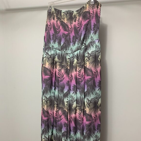 Torrid Tropical Midi Smocked Jumpsuit Size 2 - Picture 4 of 8